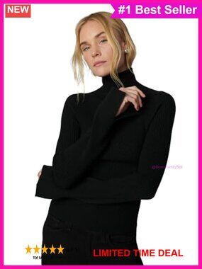 Joe's Jeans Palmer Turtleneck Sweater Fitted Rib Knit Split Cuffs